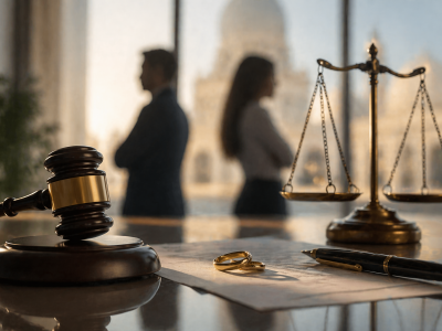 couple discussing legal separation after international marriage in UAE expat context