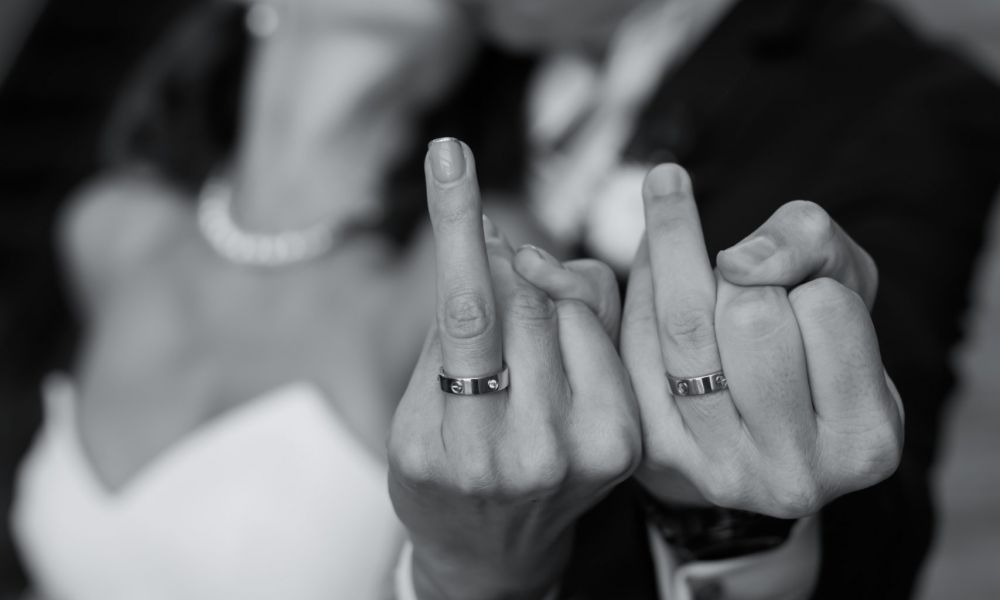 get married in the UAE civil wedding rings couple official marriage moment